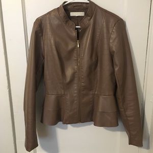 New York & Company ruffle moto jacket